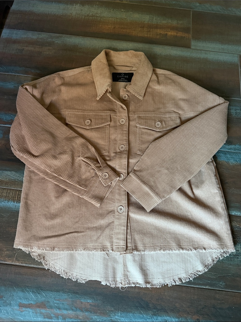 Zumiez Empyre Tan Corduroy Shacket Jacket - oversized Size S